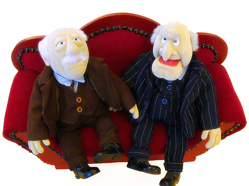 Statler & Waldorf, by andrewschreyer [at] ymail.com, http://www.flickr.com/photos/-sel-/60124583/ http://creativecommons.org/licenses/by-nc-sa/2.0/deed.en